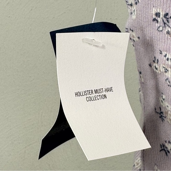 NEW Hollister Y2K babydoll ditzy ditsy floral print lettuce edge lavender cami S - Picture 12 of 16